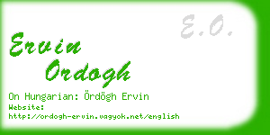 ervin ordogh business card